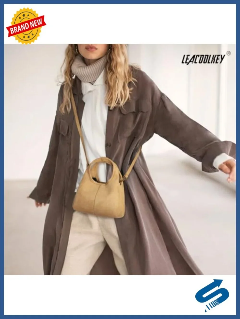 Faux Suede Small Top Handle Satchel Purse Crossbody Handbag